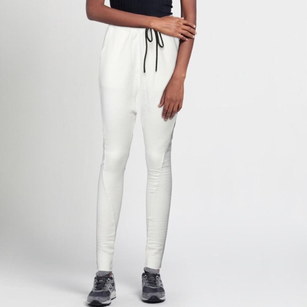 NostraSantissima Tapered Drop Crotch Pants Womens XS White Fleece High Waisted